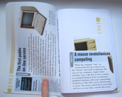 Recycled notebook made from an outdated encyclopedia on technology